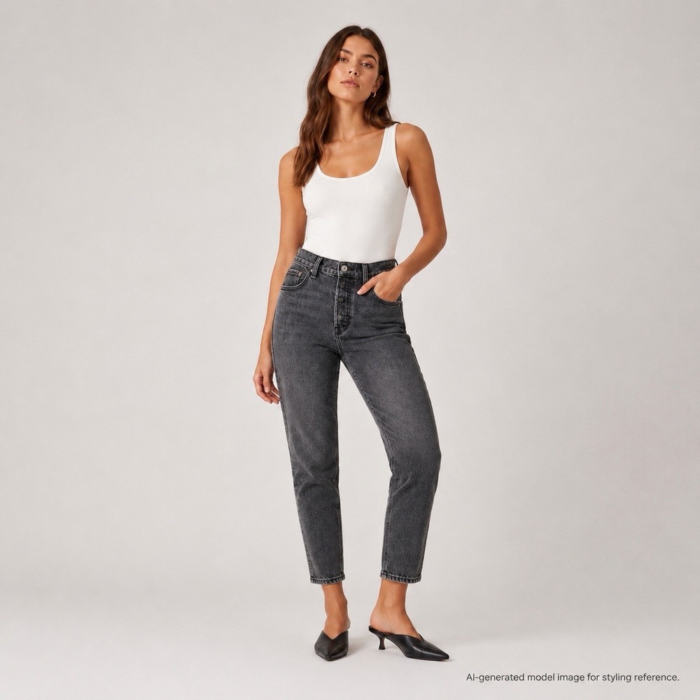 Levi's Premium Wedgie Icon Jeans Women's 28 Gray High Rise Tapered Ankle